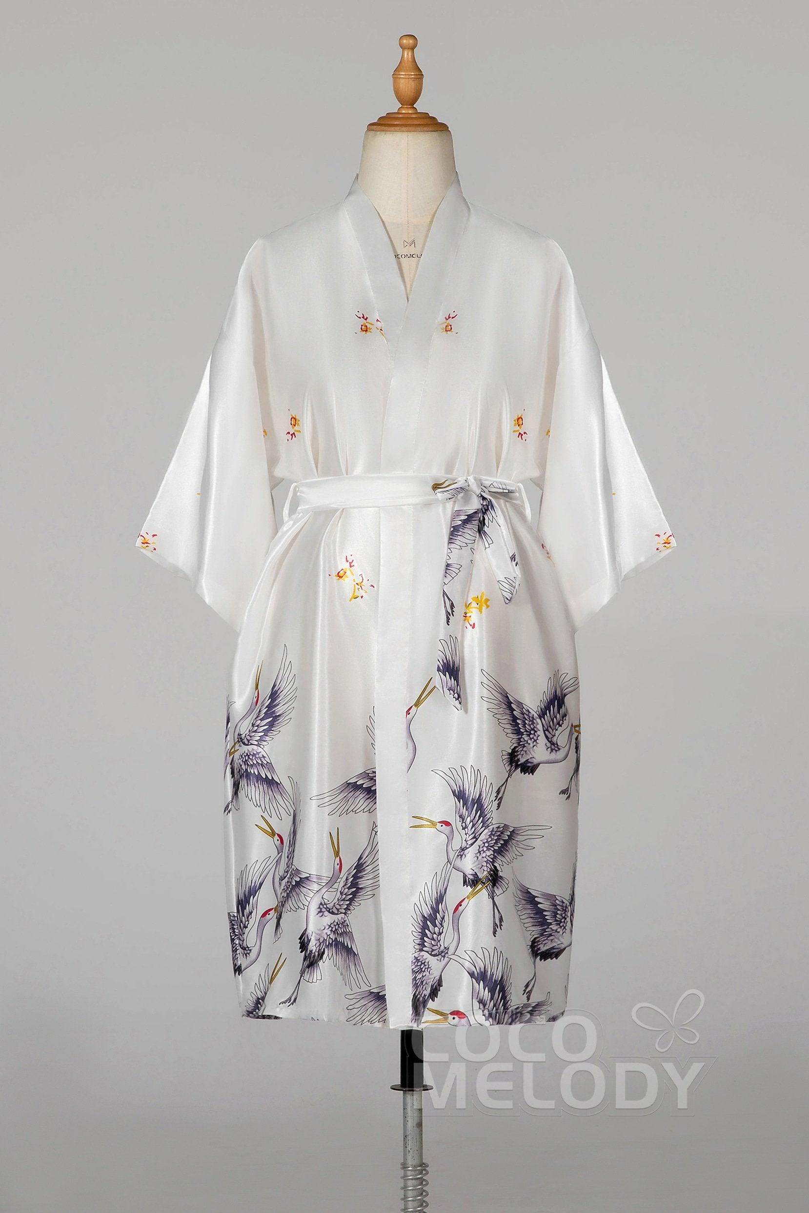 Tea Length Silk-Like Robes CZ0205 - COCOMELODY